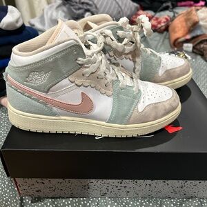 Nike Women's Air Jordan Sneakers - Pink and Cream